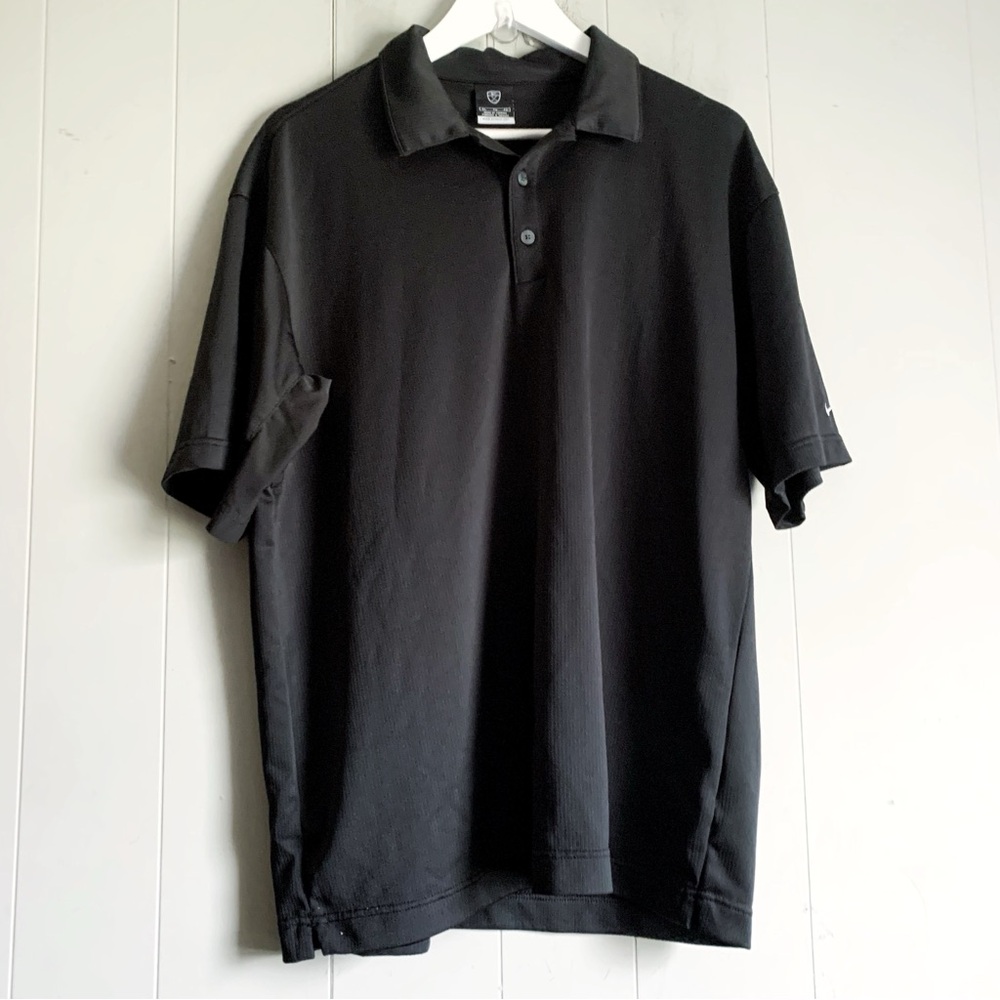 NIKE Golf Mens Dri-fit Training Athetic Polo Top Solid Black XL